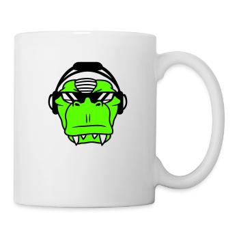 Cool DJ dinosaure T-Rex visage Musique de fête - Mug blanc - blanc - Droite