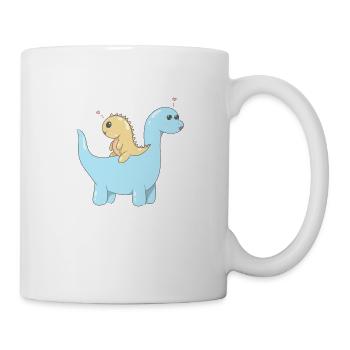 Cute dinosaur couple - Mug - white - Right