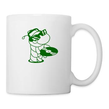 DJ Caterpillar Vinyle Disque Lunettes De Soleil Musique de Fête - Mug blanc - blanc - Droite
