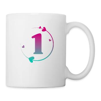 1. Geburtstag Bunter Herzkreis - Tasse - Weiß - Rechts