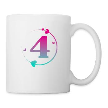 4th Birthday Colorful Heart Circle - Mug - white - Right