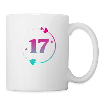 17th Birthday Colorful Heart Circle - Mug - white - Right
