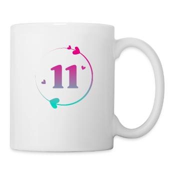11th Birthday Colorful Heart Circle - Mug - white - Right