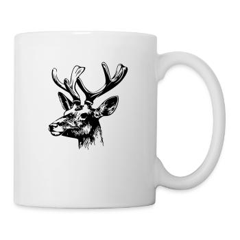 reh kopf - Tasse - Weiß - Rechts