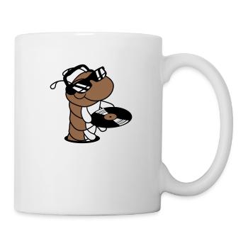 DJ Caterpillar Vinyle Disque Lunettes De Soleil Musique de Fête - Mug blanc - blanc - Droite