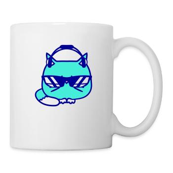 Coole DJ Katze Kätzchen Haustier Party Club Musik - Tasse - Weiß - Rechts
