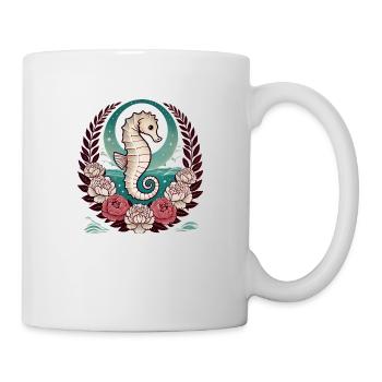 Retro Seepferdchen - Tasse - Weiß - Rechts