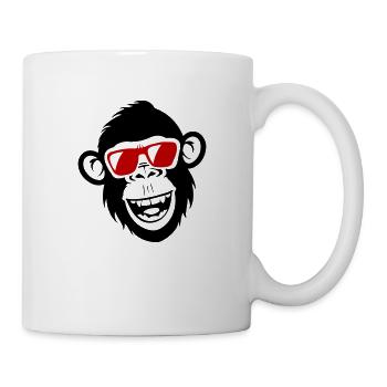 Affen Lustig Cool - Tasse - Weiß - Rechts