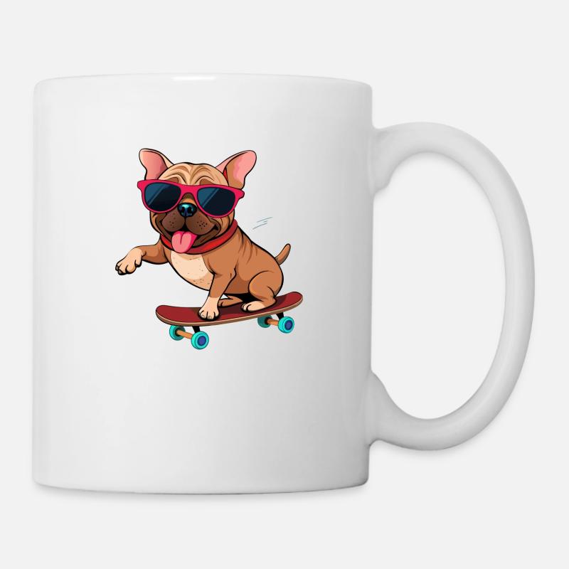 Chien cool en action - Mug blanc - blanc