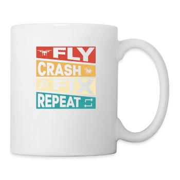 Fly crash fix Répéter le pilote de drone de vol RC - Mug blanc - blanc - Droite