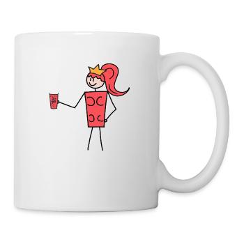 Rote Schobbtimistin mit Krone / Schorleheldin - Tasse - Weiß - Rechts
