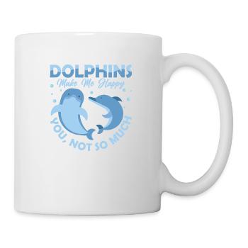 Dolphins Make Me Happy Marine Biology Beach Vacati - Mug - white - Right