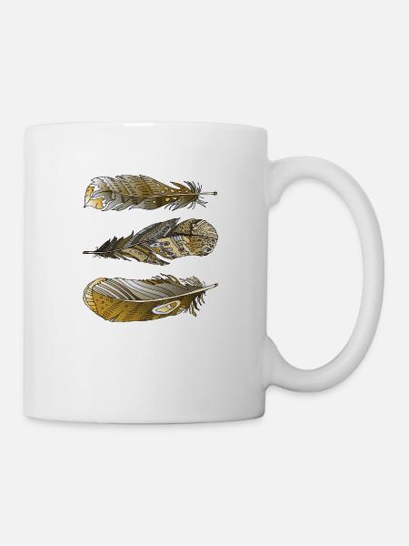 Feder - Tasse - Weiß