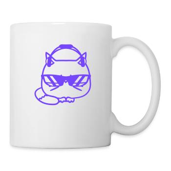 Coole Süße DJ Katze Party Tier Haustier Kätzchen - Tasse - Weiß - Rechts