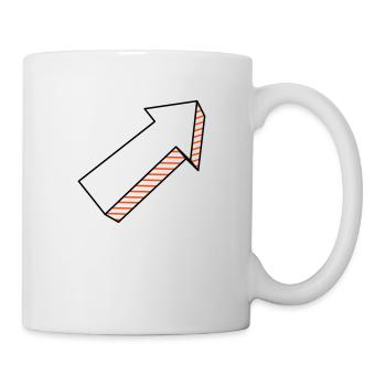 Pfeil in 3D zweifarbig - Tasse - Weiß - Rechts