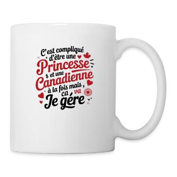 Princesse Canadienne - Fierté Rouge - Mug blanc - blanc - Droite
