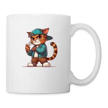 Chat forcé : V-Fingers - Victoire - Mug blanc - blanc - Droite