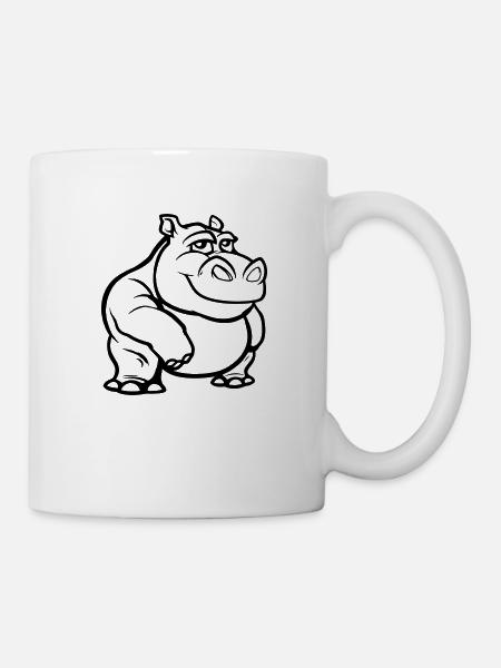 nilpferd - Tasse - Weiß