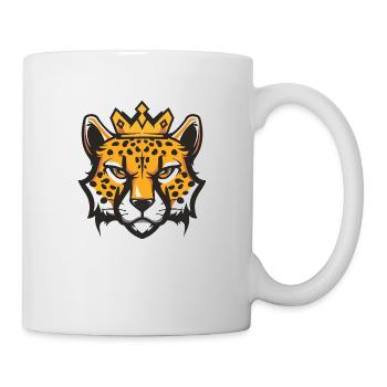 Gepard Kopf Krone - Tasse - Weiß - Rechts