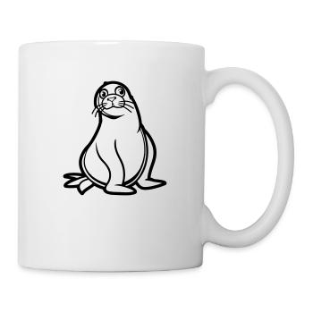 seehund comic - Tasse - Weiß - Rechts