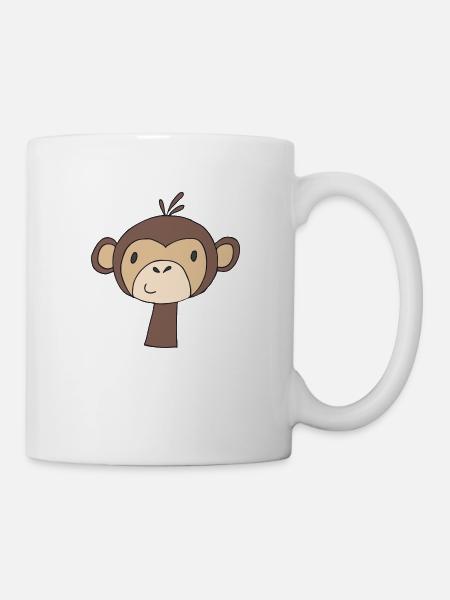 affe lustig - Tasse - Weiß