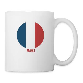FRANKREICH Flagge und Emblem von Frankreich. Ertragen - Tasse - Weiß - Rechts