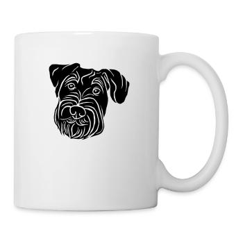 Mittelschnauzer - Tasse - Weiß - Rechts