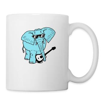 Elefant Spielt Gitarre Musik Party Band Gitarrist - Tasse - Weiß - Rechts