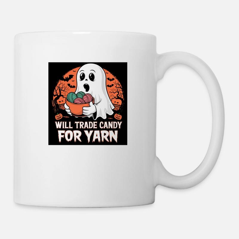 WILL TRADE CANDY FOR YARN - Mug - white