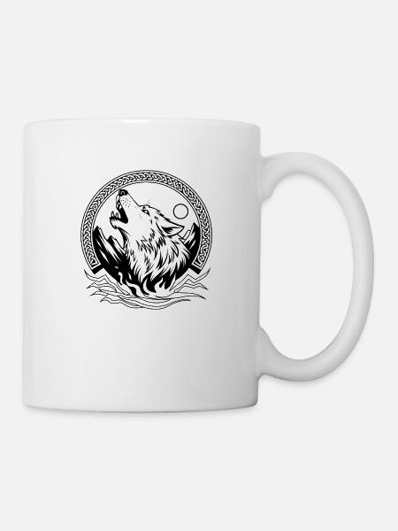 Wikinger-Wolf - Tasse - Weiß