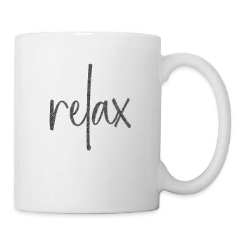 Black sparkle "relax" - Mug - white - Right