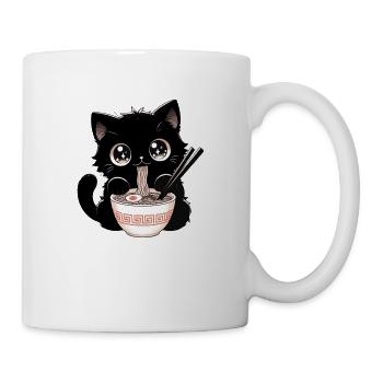 mignon chat kawaii mange ramen anime cadeau - Mug blanc - blanc - Droite