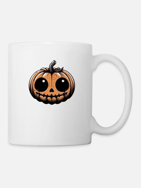 Gruseliger Kürbis - Spooky Pumpkin - Tasse - Weiß