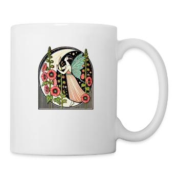 Roses trémières Fée - Mug blanc - blanc - Droite
