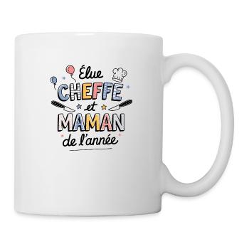 Elue cheffe et maman de l'année - Mug blanc - blanc - Droite