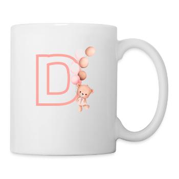 Lettre d rose ours - Mug blanc - blanc - Droite