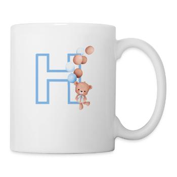 Letter h blue bear - Mug - white - Right