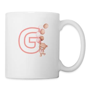 Lettre g rose ours - Mug blanc - blanc - Droite