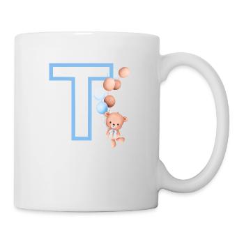 Blue Letter T Bear - Mug - white - Right
