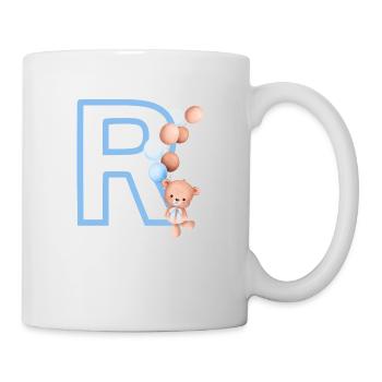 Blue letter r bear - Mug - white - Right
