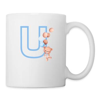 Blue Letter u Bear - Mug - white - Right