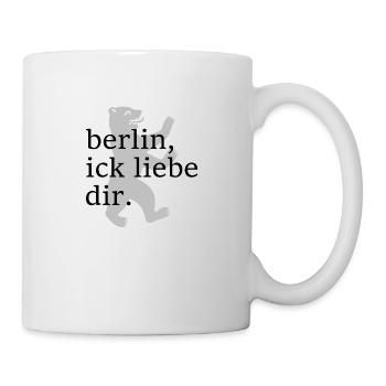 berlin, ick liebe dir. - Dialekt - Mundart - Tasse - Weiß - Rechts