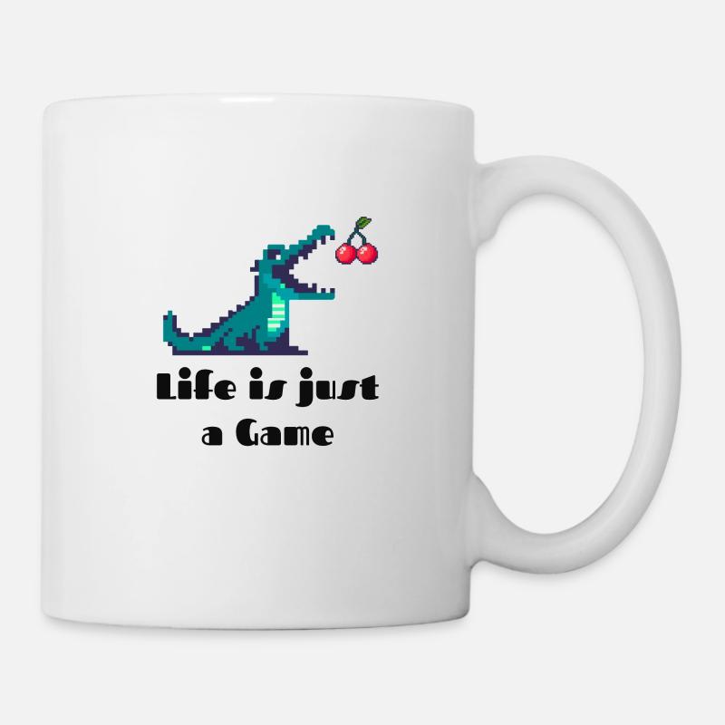 La vie n’est qu’un jeu Rétro Pixel Art Design - Mug blanc - blanc