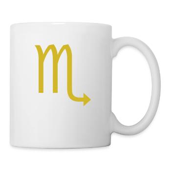 Sternzeichen Skorpion, exklusives T-Shirt Design - Tasse - Weiß - Rechts