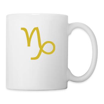 Sternzeichen Steinbock, exklusives T-Shirt Design - Tasse - Weiß - Rechts