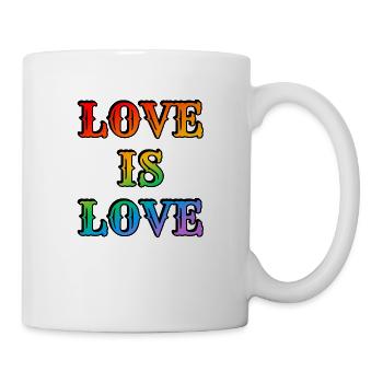 Regenbogen-Liebe ist Liebe - Tasse - Weiß - Rechts