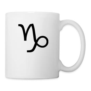 Sternzeichen Steinbock, exklusives T-Shirt Design - Tasse - Weiß - Rechts