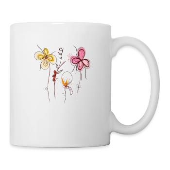 Fleurs Fantaisie - Mug blanc - blanc - Droite