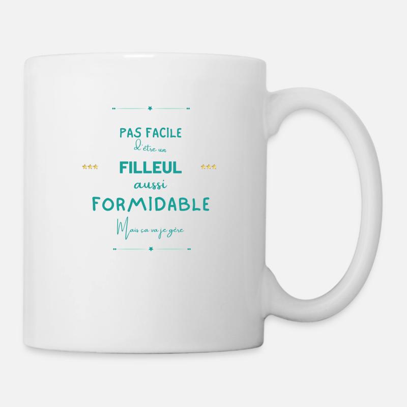 Filleul formidable mais je gère - Mug blanc - blanc