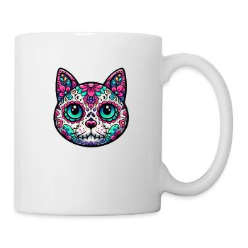 Colorful Cat Sugar Skull - Mug - white - Right